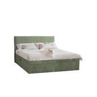 BOXBETT Bettkasten Und Topper TRENTO Ohne Bein Stoff Plüsch Cord 140x200 cm Olive H3-Bonell - Olivgrün, Holz/Textil (140/200cm) - Kaiser Möbel