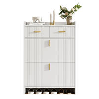 SCHUHSCHRANK 75x24x108.5cm Weiß mit 2 Schubladen - Weiß, Holzwerkstoff (75/108.5/24cm) - FLIEKS