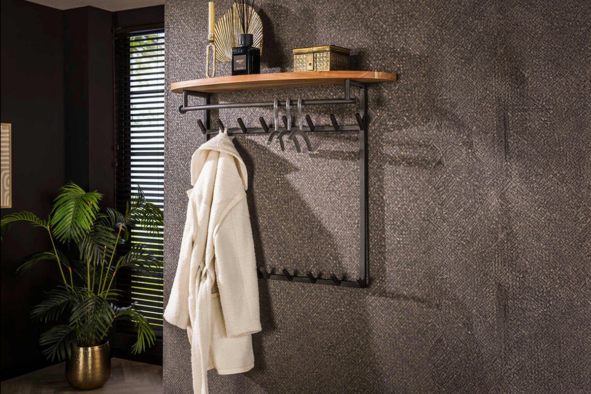 GARDEROBE LUANA Schwarz Akazie - Schwarz, Metall (100/80/30cm) - KAWOLA