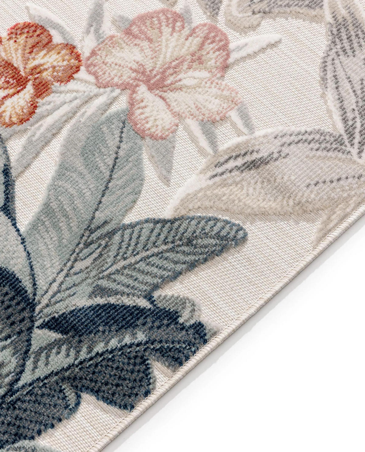 VNITŘNÍ a venkovní běhoun Flora Vícebarevné 80x250 cm - krémová, plast/umělá hmota (80/250cm) - benuta