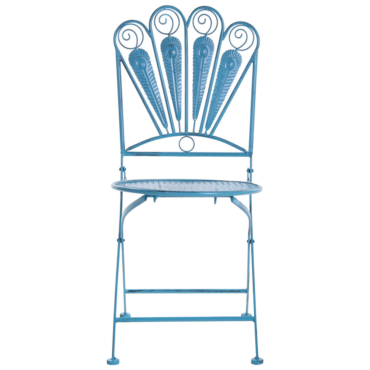 SCAUN DE GRĂDINĂ set de 2 pliabil metal albastru Pavia - albastru, metal (40/91/47cm) - Beliani