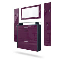 GARDEROBE Malea Fronten in Brombeer Hochglanz - Brombeere, Holzwerkstoff (180/180/23cm) - Vladon