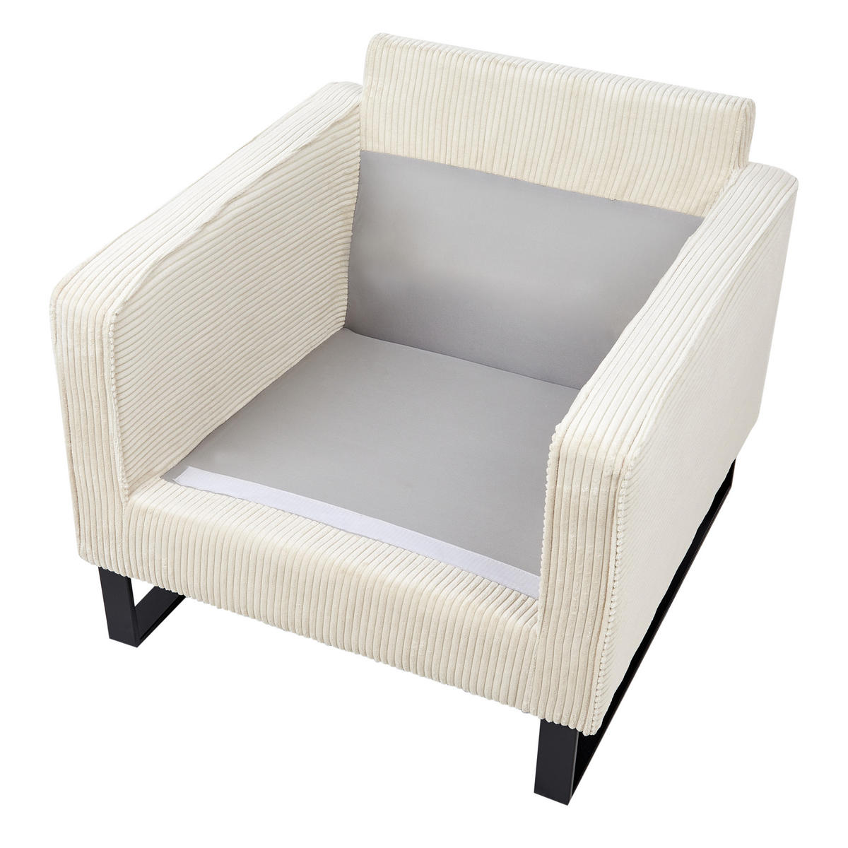 SESSEL Cord Hellbeige Vind - Beige, Textil (76/82/82cm) - Beliani