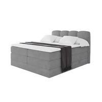 BOXBETT mit Matratze H3|H4 - NINA KING - 160x200 cm - Hellgrau - Hellgrau, Holzwerkstoff (160/200cm) - ALTDECOR