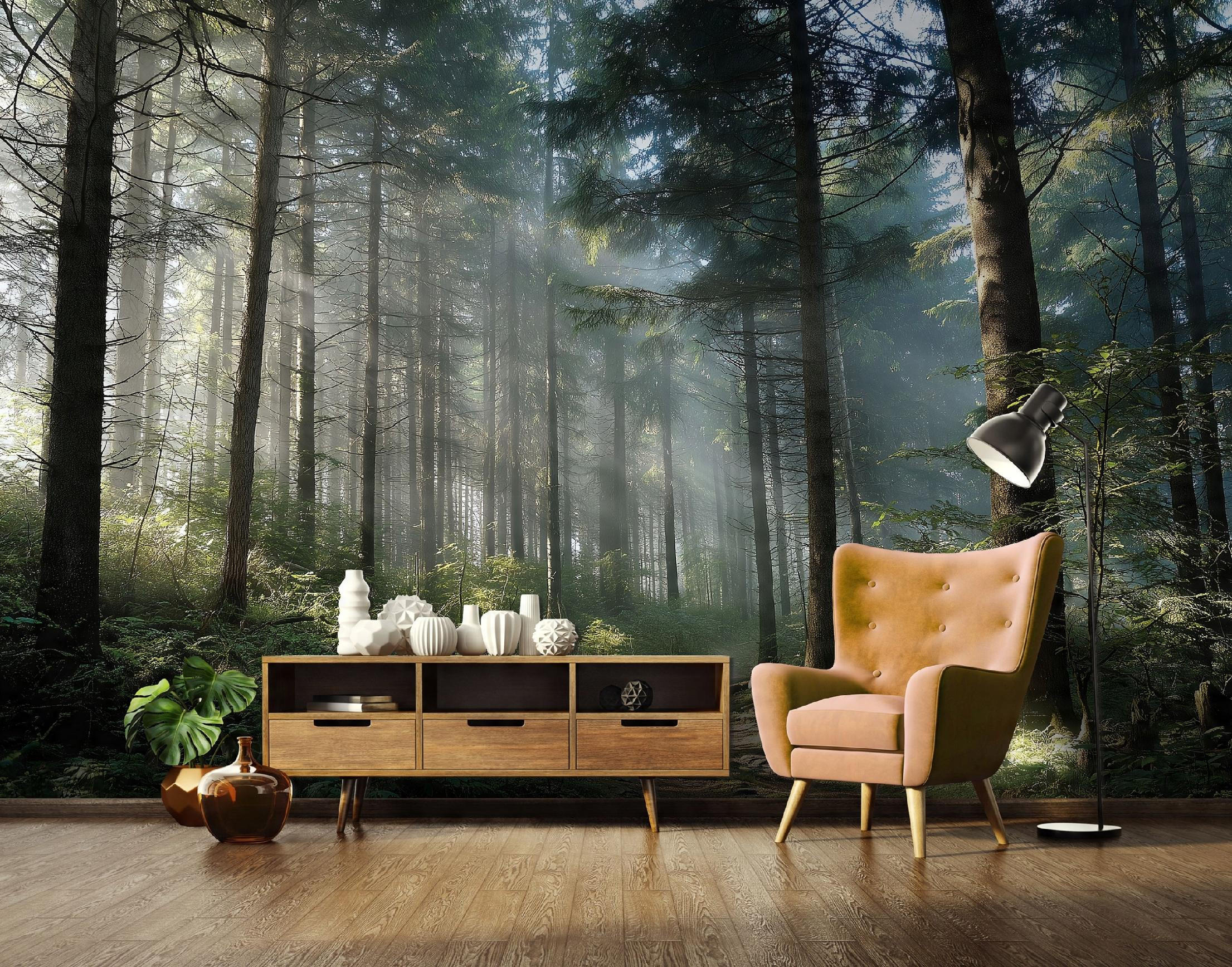 VLIESTAPETE Wald 3D Effekt Natur Schlafzimmer 150x105 - Multicolor, Papier (150/105cm) - Wallarena