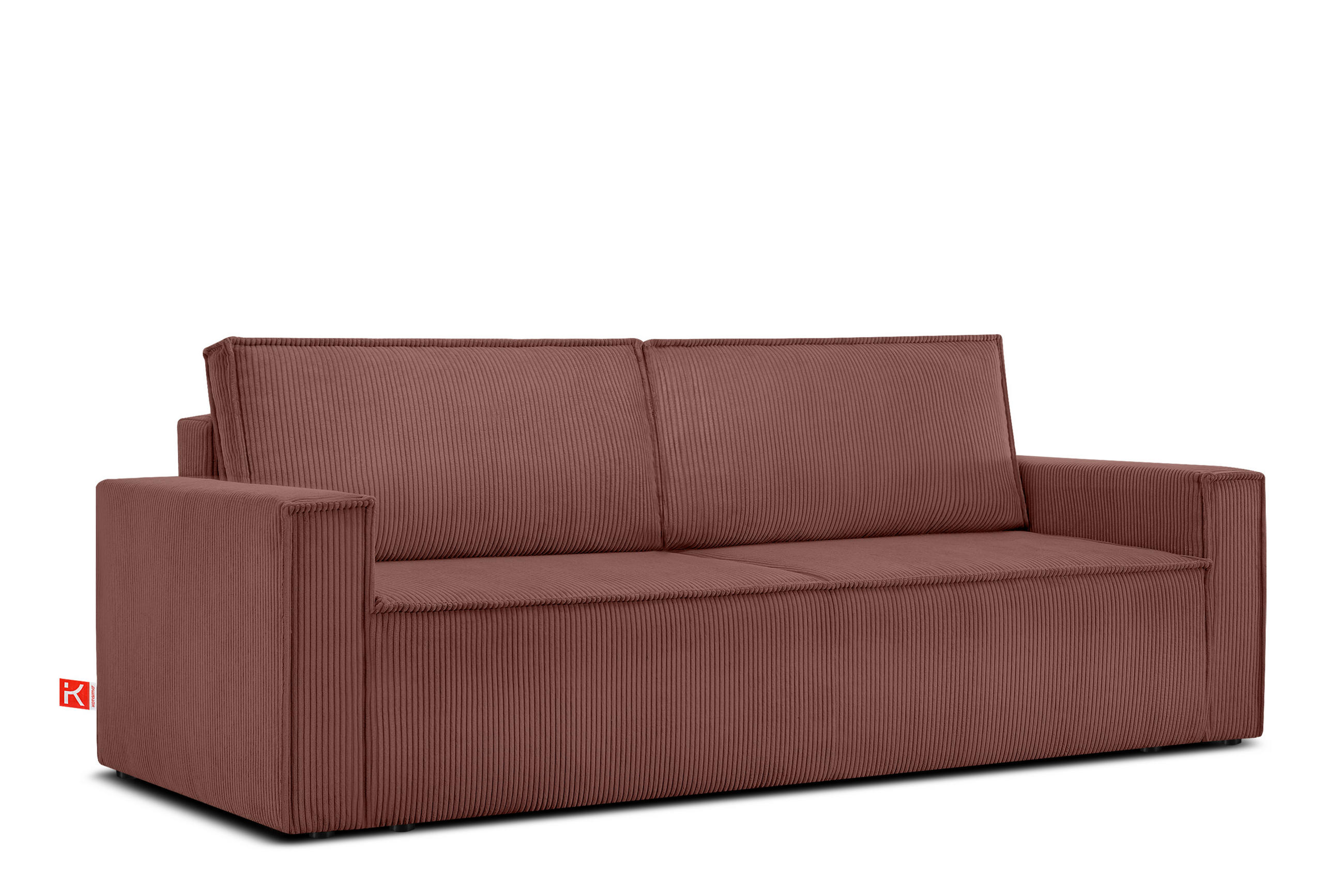 SCHLAFSOFA NAPI in Pet Friendly Cord-Stoff, rosa - Pink/Schwarz, Textil (228/89/101cm) - KONSIMO®