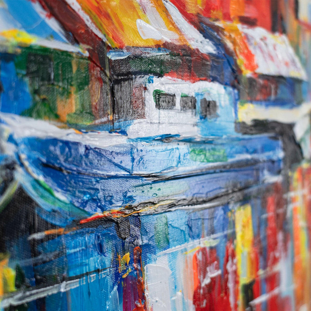 GEMÄLDE Heller Hafen auf Keilrahmen 115x50 cm - Multicolor, Holz (115/50cm) - YS-art gallery