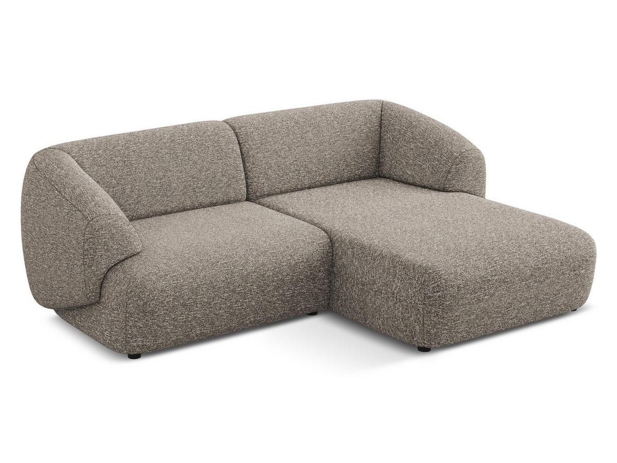 ECKSOFA rechts Strukturstoff Stoff Beige - Greige/Beige, Kunststoff/Textil (230/98cm) - Makamii