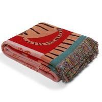 DECKE – 130 x 160 cm – Beidseitiges Muster - Rot, Textil (160/130cm)