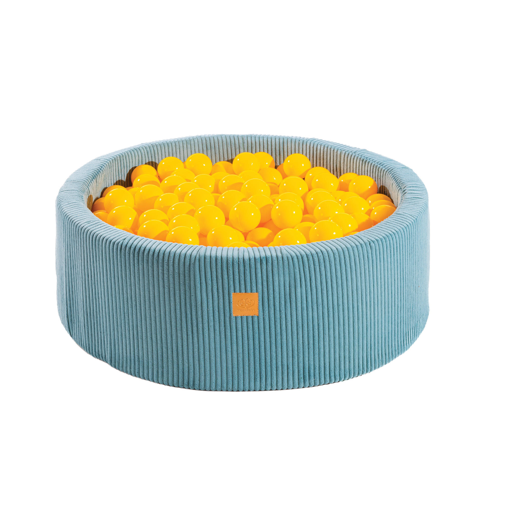 BÄLLEBAD für Kinder, Cord, Türkis - Türkis/Gelb, Textil (90/90/30cm) - MeowBaby