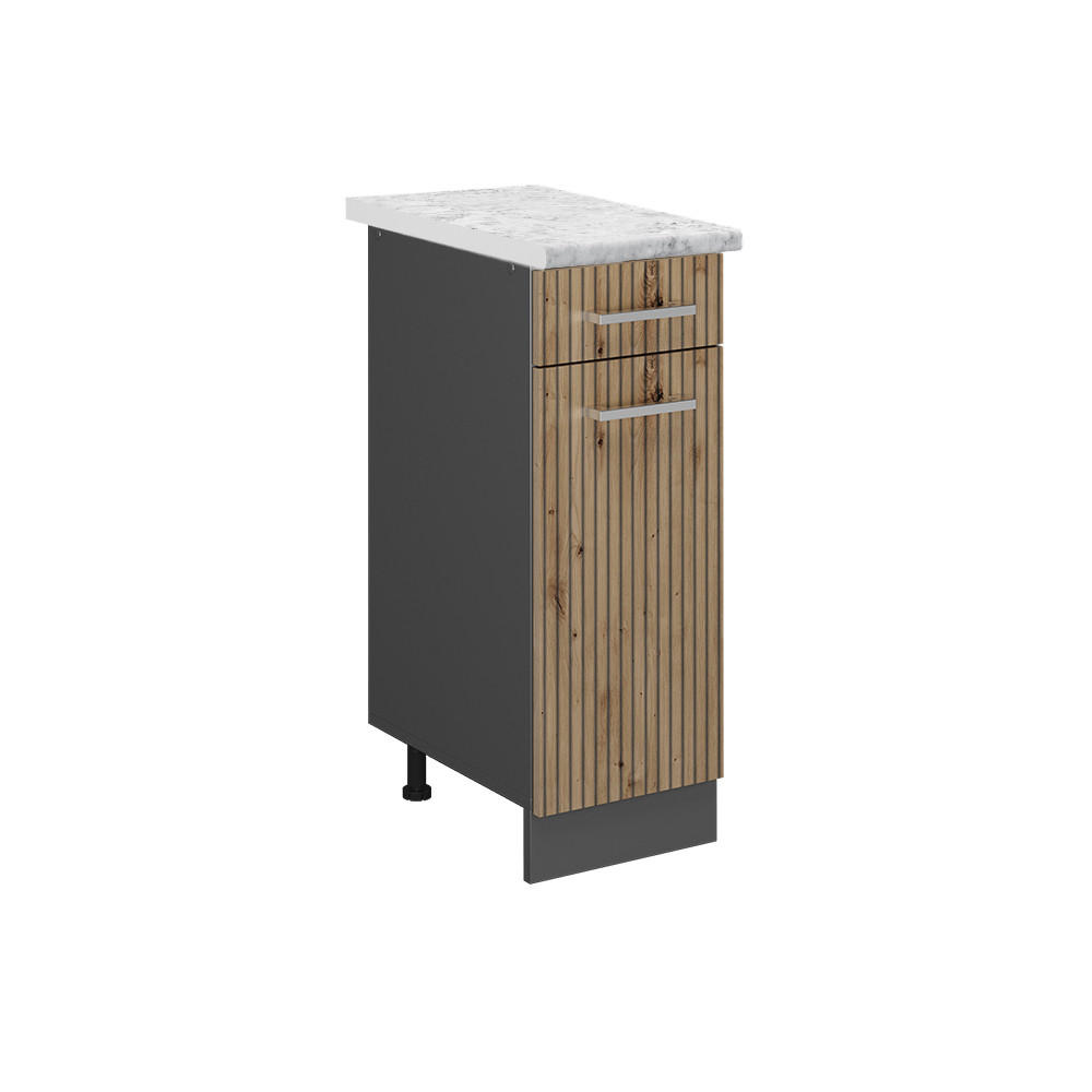 KÜCHENSCHRANK R-Line Artisan-Eiche 30 cm AP Marmor - Anthrazit/Eiche Artisan, Holzwerkstoff (30/81.6/60cm) - Vicco
