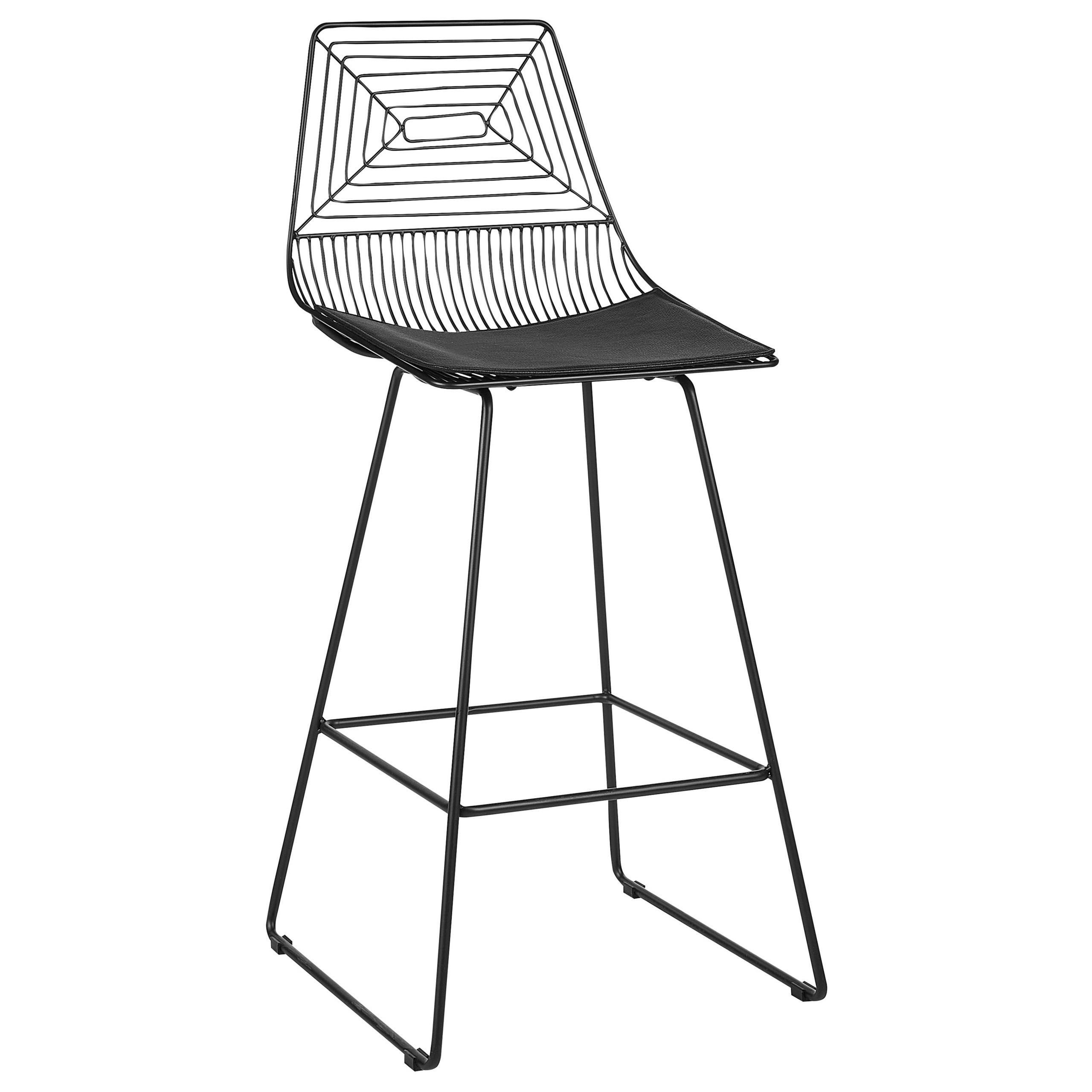 BARSTUHL 2er-Set Metall Schwarz Bisbee - Schwarz, Textil/Metall (50/110/49cm) - Beliani