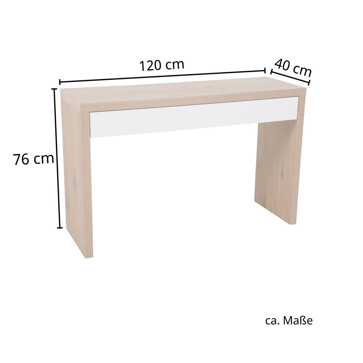 SCHREIBTISCH ANGULAR Eiche-Optik - Braun, Holzwerkstoff (120/40/76cm) - SVITA