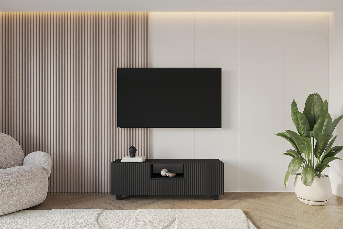 LOWBOARD NOA-2-S 140x50x41 cm - Schwarz - Schwarz, Holzwerkstoff (140/50/41cm) - ALTDECOR