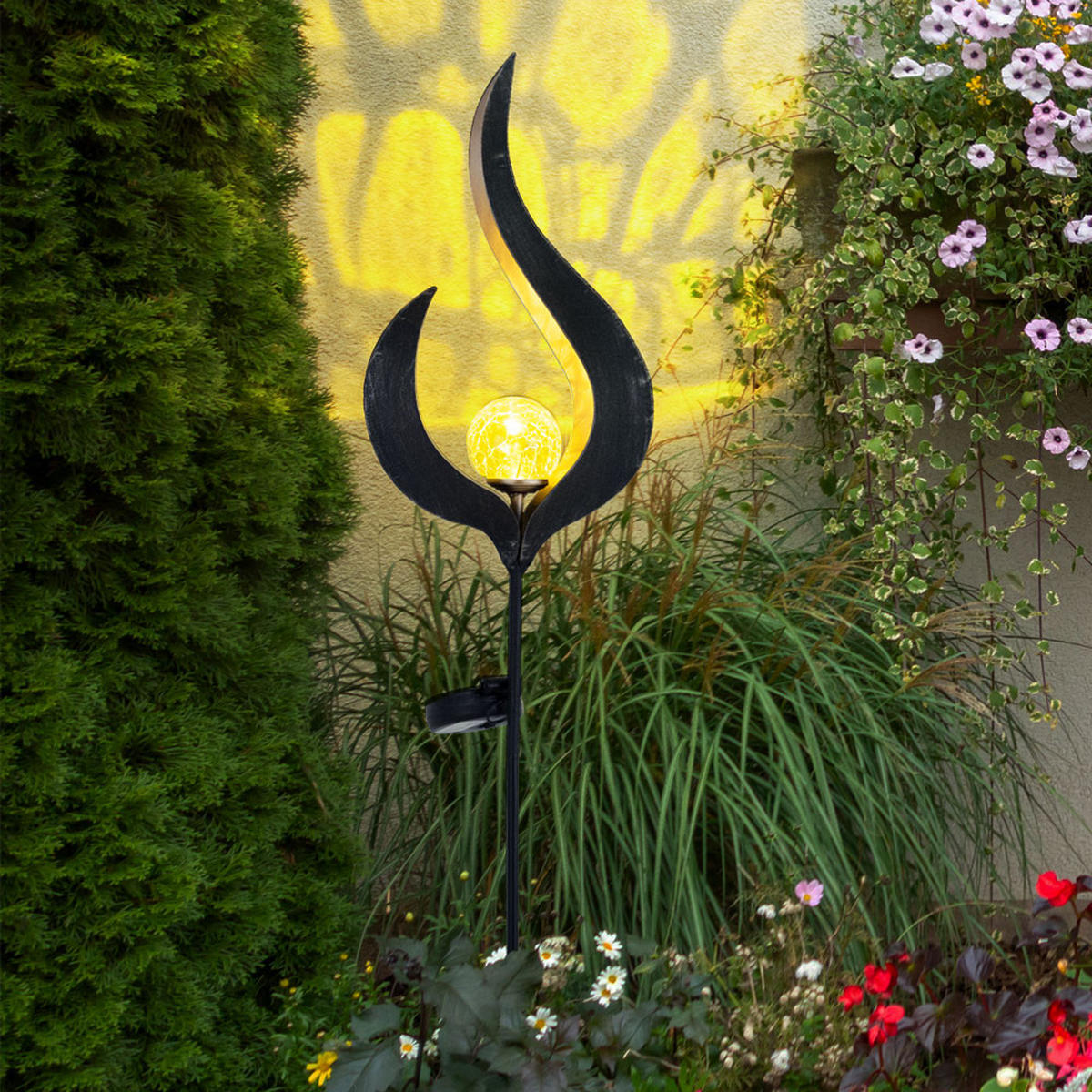 LED AUSSENLEUCHTE Bronze 3er Set - Bronzefarben, Glas (16.7/6/90cm) - Globo Lighting