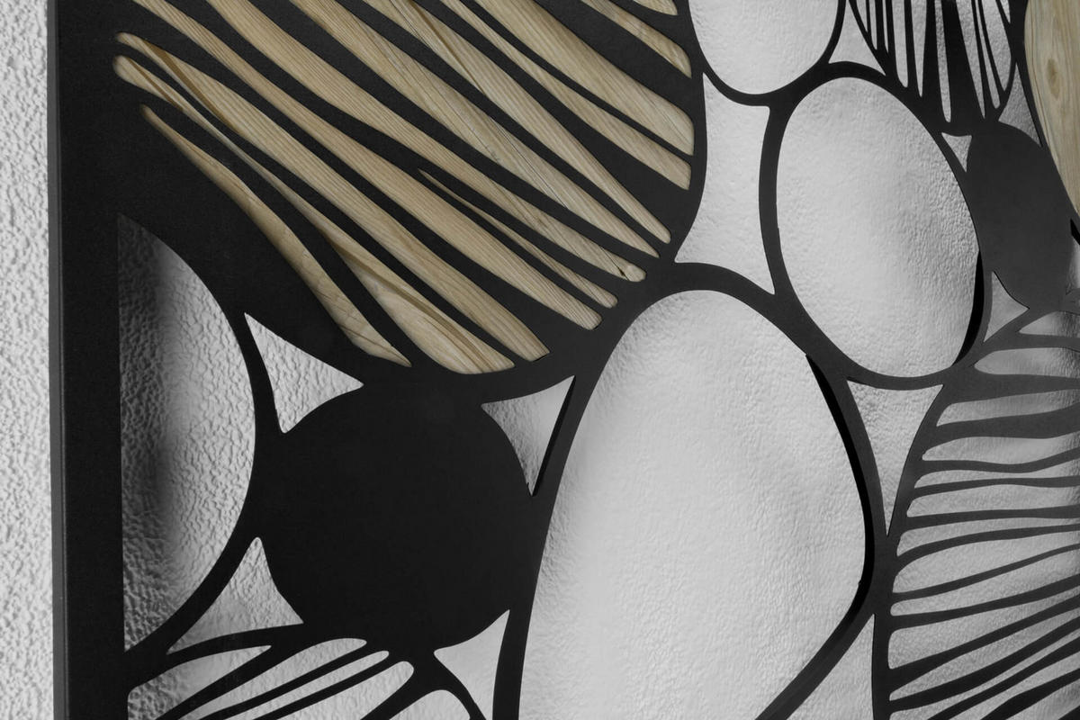 WANDDEKO Schwarz 78/78 cm - Schwarz, Metall (3.7/78/3cm) - KUNSTLOFT
