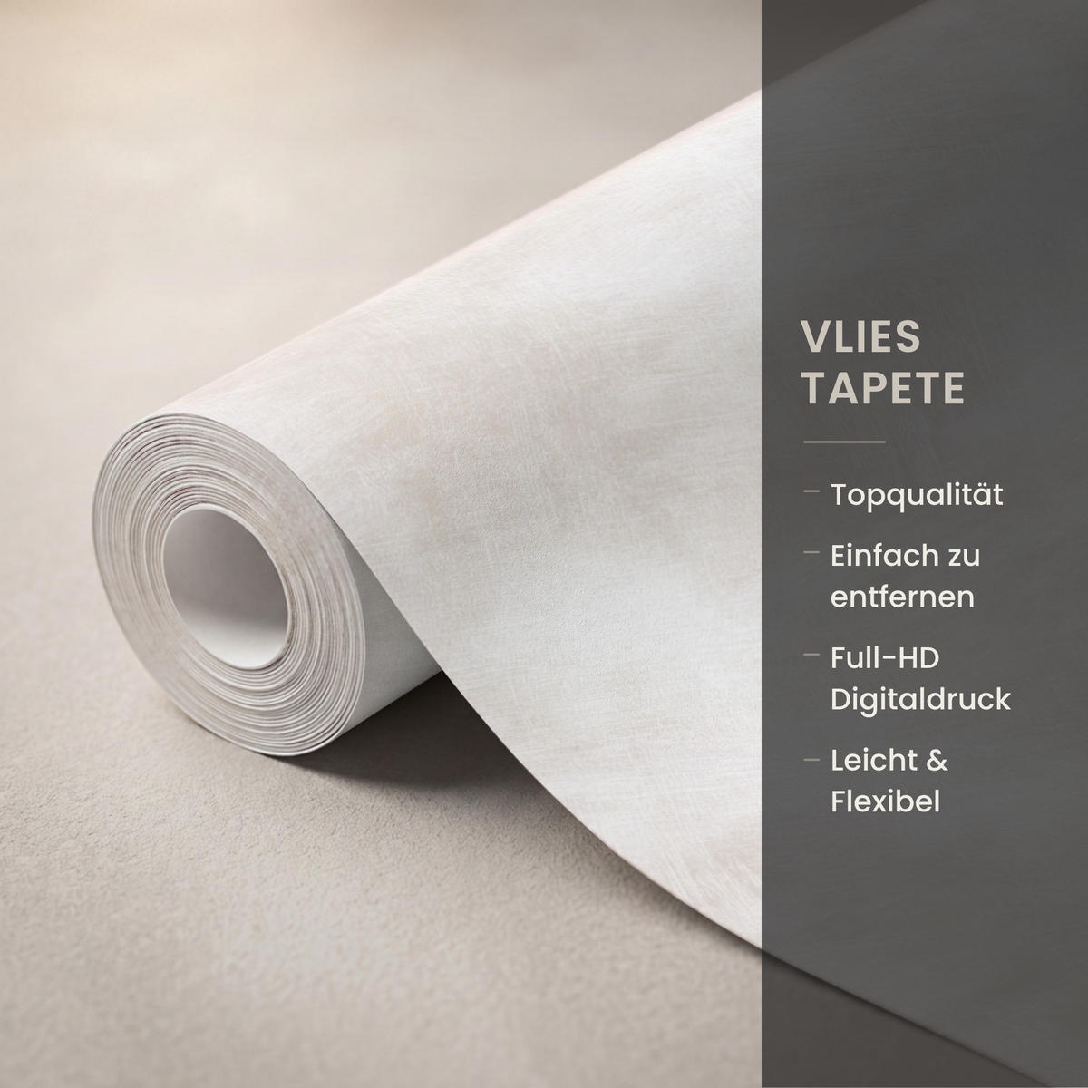TAPETE - Dezent - Textur - Beige - 180x280 cm - Creme, Papier (180/280cm) - OnlyWow