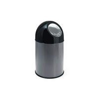 MÜLLEIMER klassisch Mit Pushdeckel und Inneneimer 30 Liter 56 x 31 x 31 cm Metall Metallik Grau - Grau, Metall (31/54/31cm) - PROREGAL