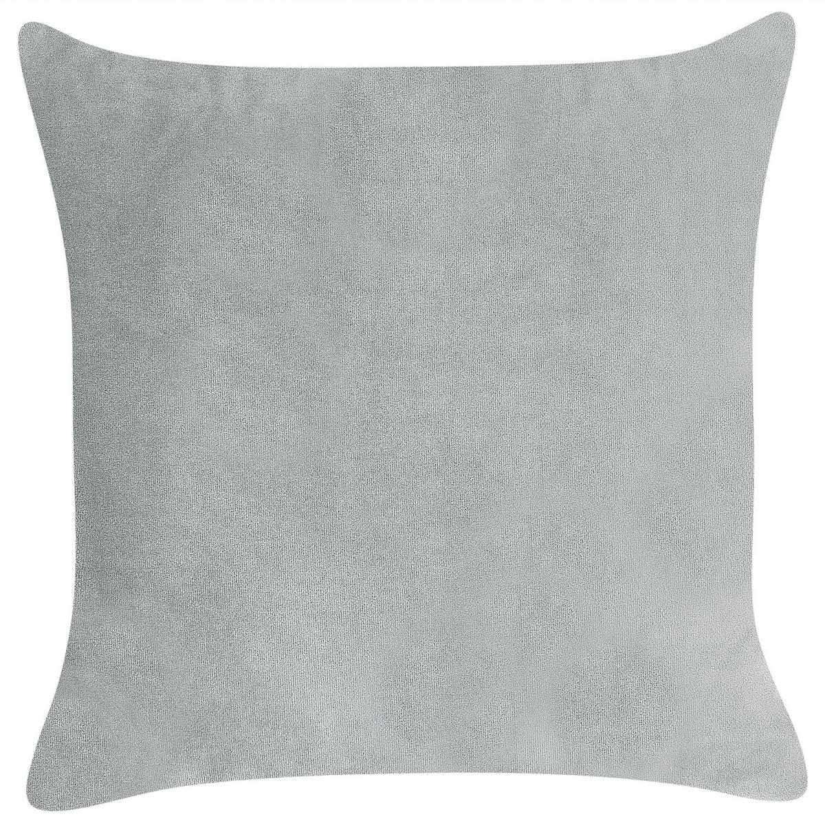 CHAISELONGUE Samtstoff hellgrau linksseitig Chaumont - Dunkelbraun/Grau, Textil (168/75/74cm) - Beliani