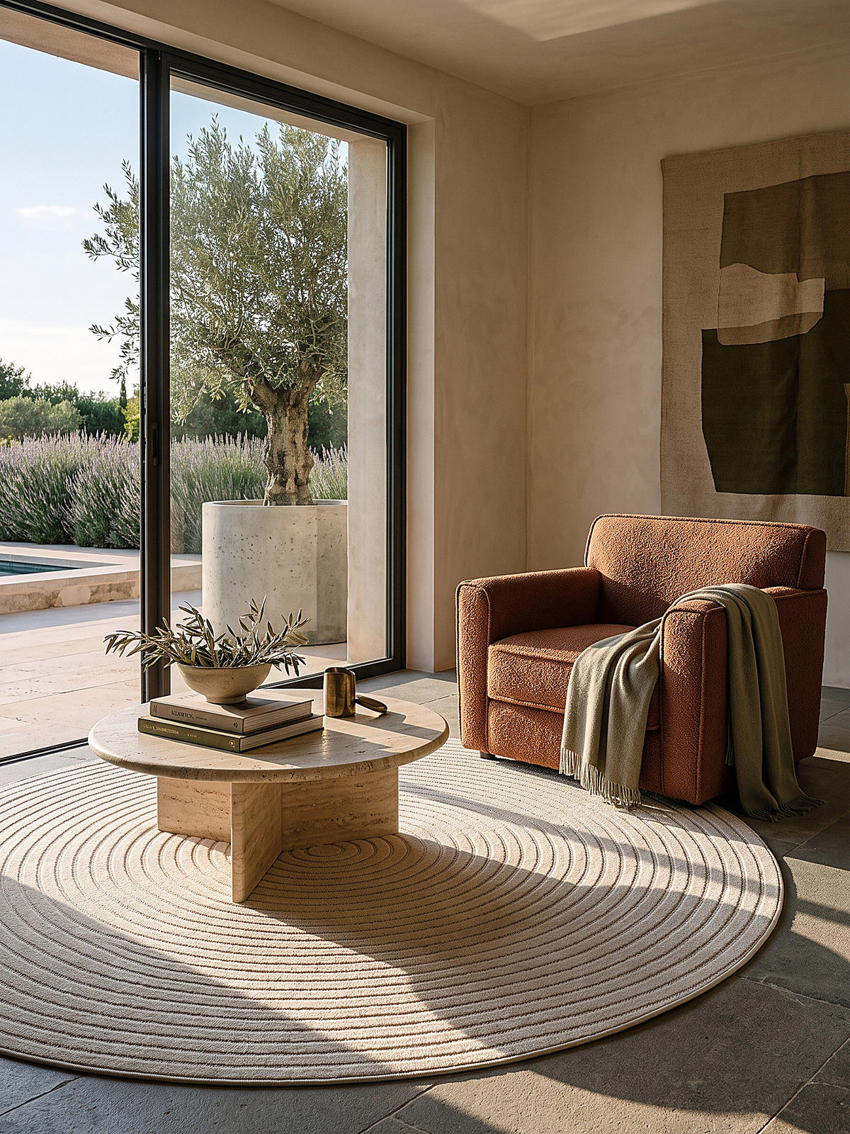 TEPPICH Outdoor Abstrakt MEZEN Polypropylen Beige 160 x 160 cm - Beige, Textil (160/160cm) - KADIMA DESIGN