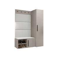 GARDEROBEN-SET Medi II - Kaschmir/Schwarz, Holzwerkstoff/Kunststoff (40/191/50cm) - MIRJAN24