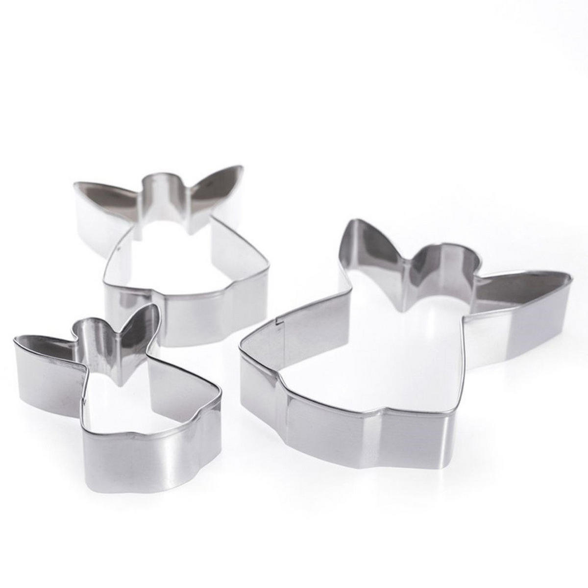 AUSSTECHFORM-SET Engel 3-teilig Silber - Silberfarben, Metall (9.5/2.5/12cm) - La Cucina