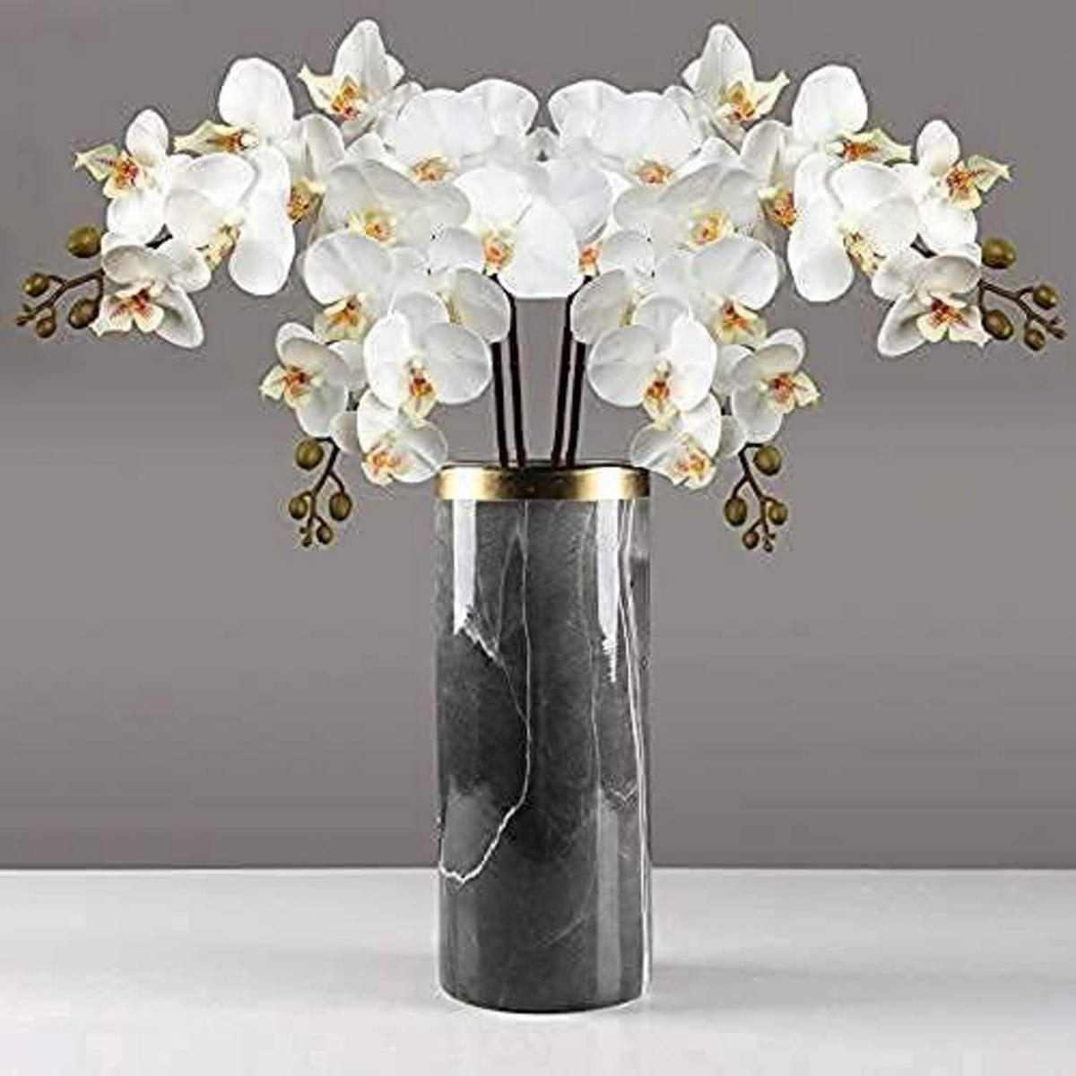 KÜNSTLICHE Orchidee 87.8 cm Weiß 4 PCS - Weiß, Kunststoff (73cm)
