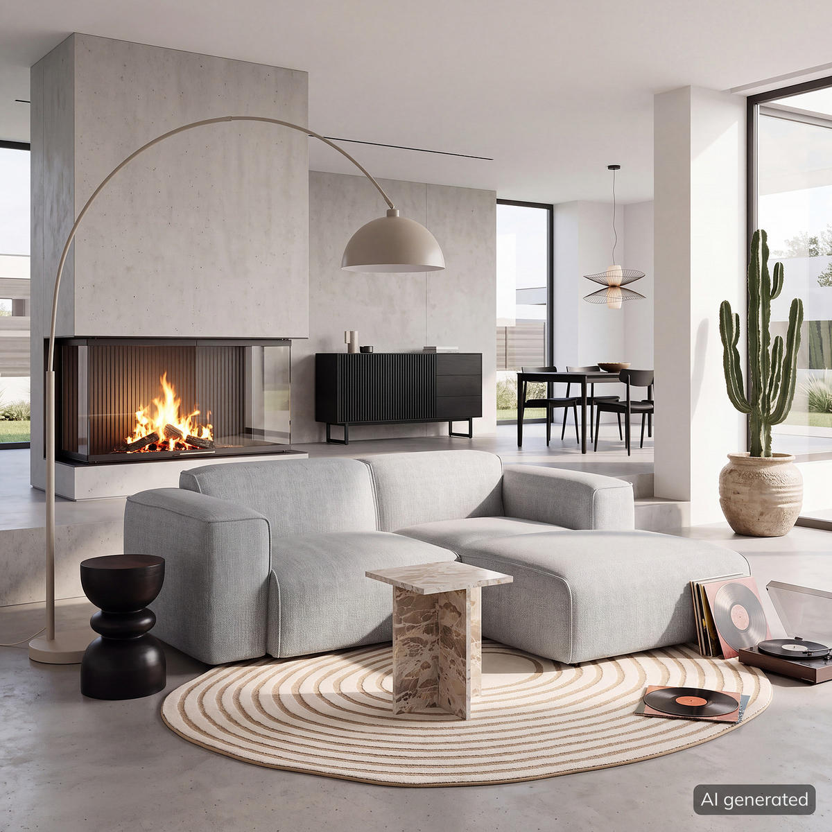 ECKSOFA mit XL-Longchair - Hellgrau/Schwarz, Kunststoff/Textil (260/171cm) - home24