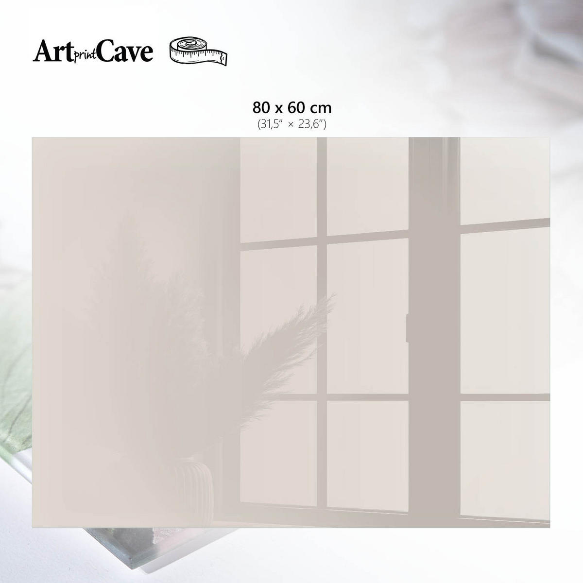 GLASPLATTE 80x60 cm – Beige Stein - Creme, Glas (0.4/80/60cm) - ArtPrintCave