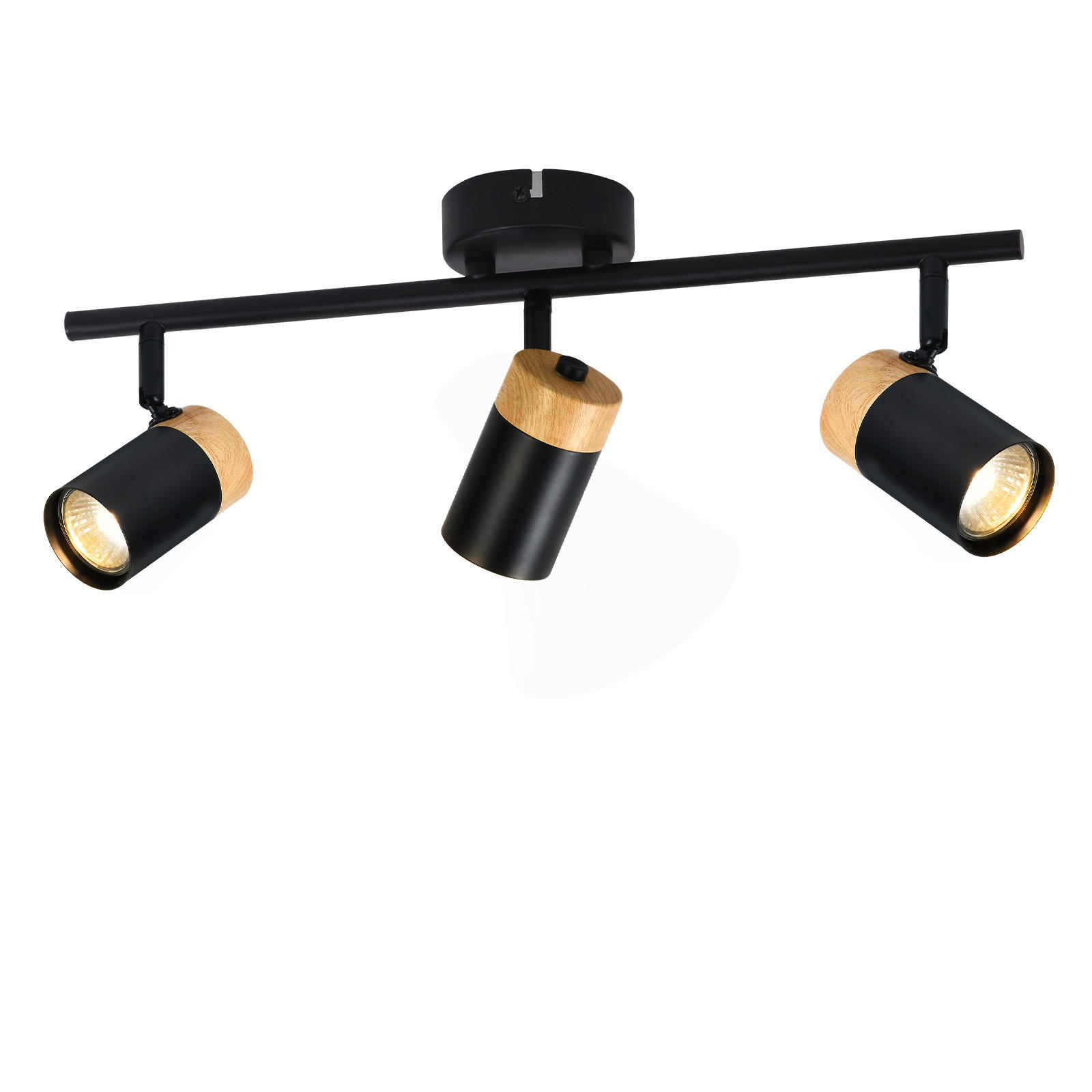 DECKENLEUCHTE Doris 3-flammig 41.5/9/19 cm - Schwarz, Metall (48/9/19cm) - Nettlife
