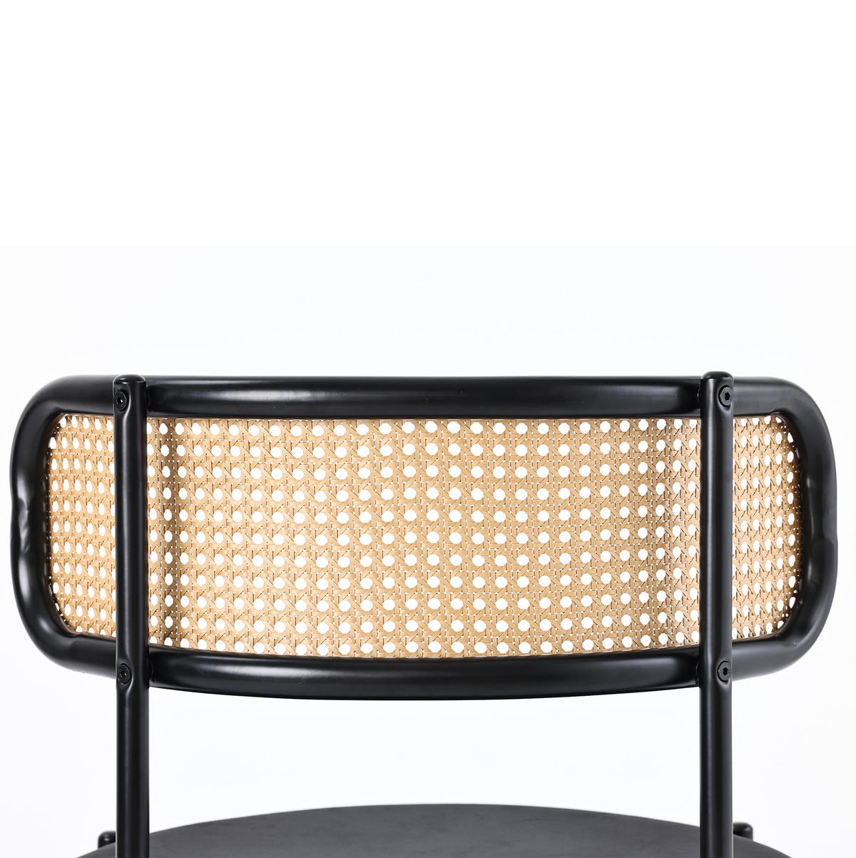 ESSZIMMERSTUHL 4er-Set mit Rattan-Rückenlehne Samt Black - Schwarz, Metall (40/75/45.1cm) - Meubliv