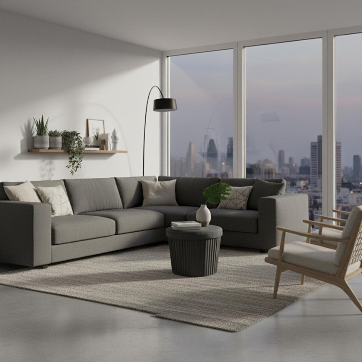 HOCKER - Dunkelgrau/Anthrazit, Holzwerkstoff/Textil (38/38/38cm) - Relaxdays