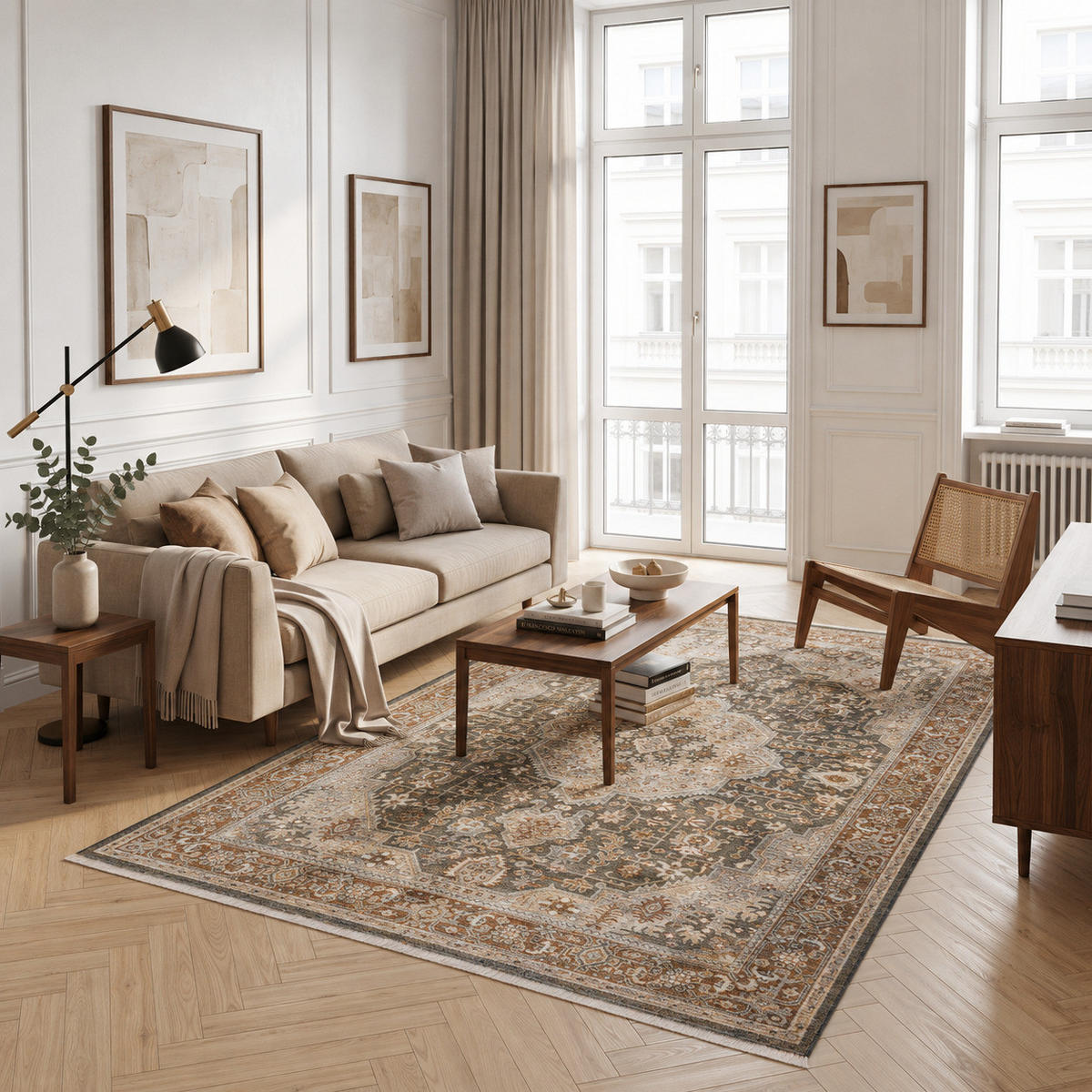 ORIENT VINTAGE TEPPICH NAVIRA - Grau, Textil (120/175cm) - Pergamon