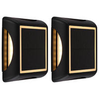 LED AUSSENLEUCHTE Kunststoff Schwarz 2er Set - Schwarz, Kunststoff (14/14/3.6cm) - Globo Lighting