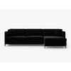 ECKSOFA ausklappbar rechts Gloria aus Samt schwarz 4 Sitzplätze - Schwarz, Textil (260/170cm) - Micadoni