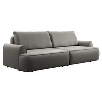 SCHLAFSOFA mit Bettkasten Mareno, 250 cm, Samt, Hellgrau - Hellgrau, Holz (250/82/102cm) - Emporius
