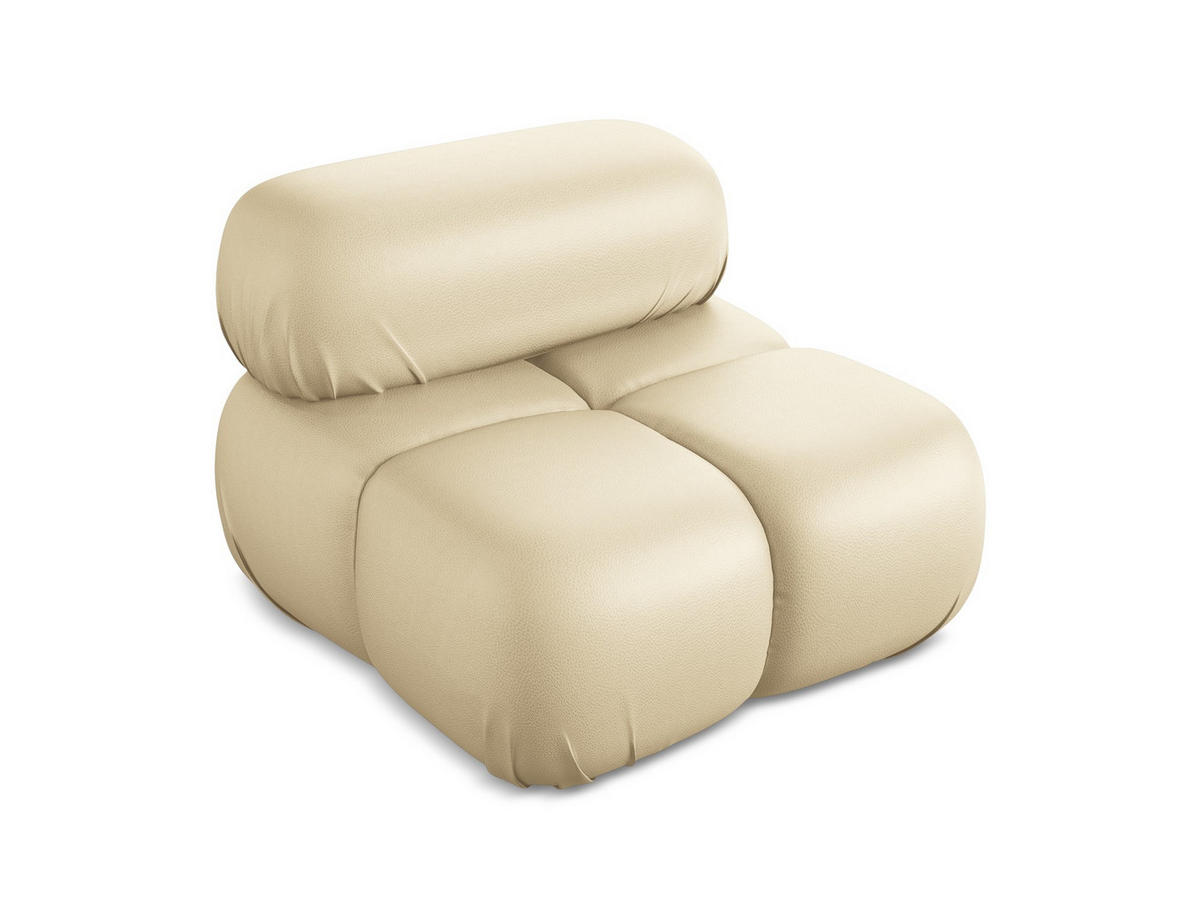 SESSEL Kunstleder Beige - Beige/Schwarz, Leder/Kunststoff (96/70/95cm) - Makamii