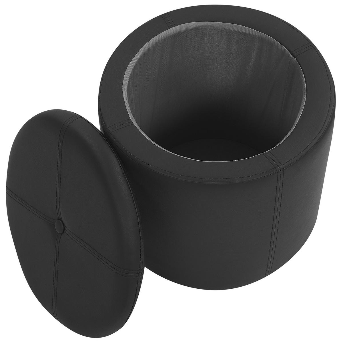 POUF Maryland 38/38/40 cm - Schwarz, Kunststoff (38/40/38cm) - Beliani