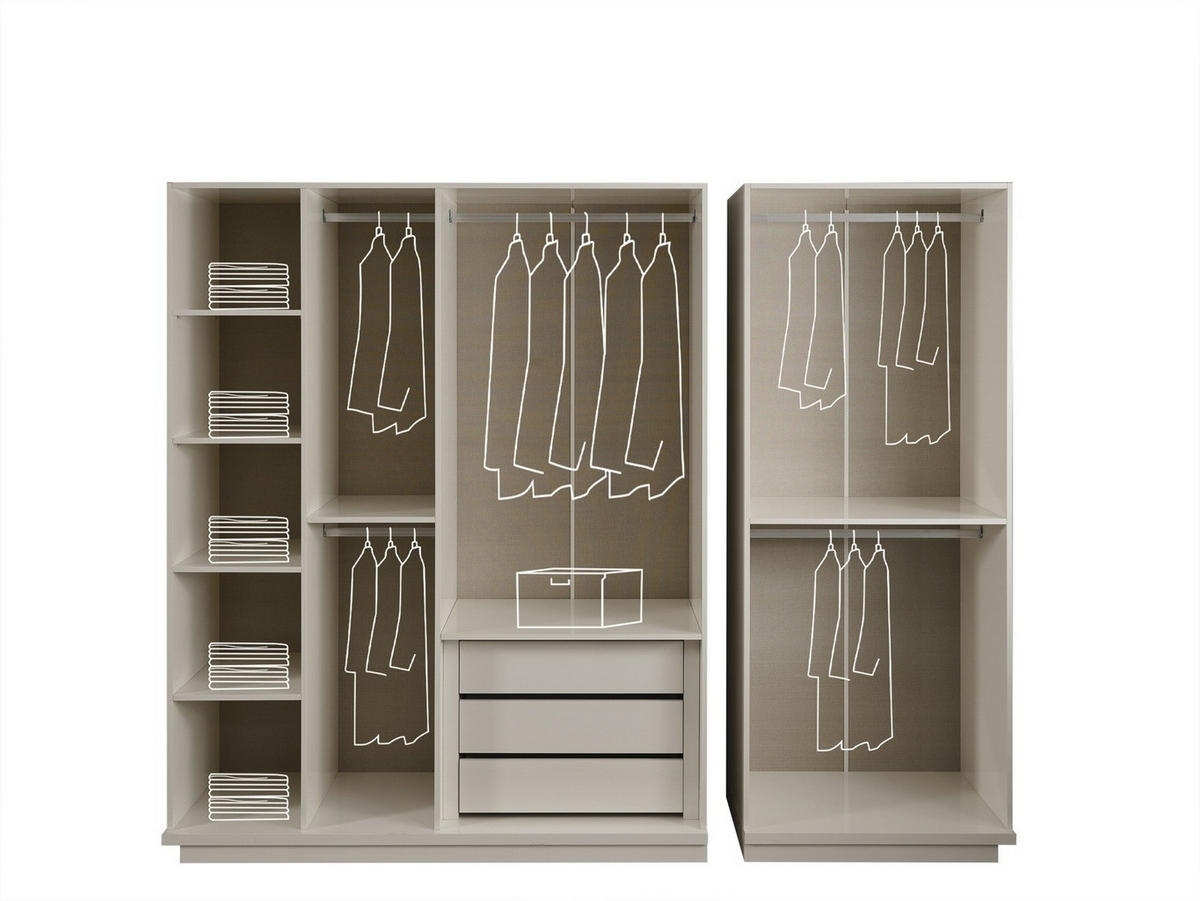 KLEIDERSCHRANK Pedro 2 trg. - Beige, Holzwerkstoff (86/219/56cm)
