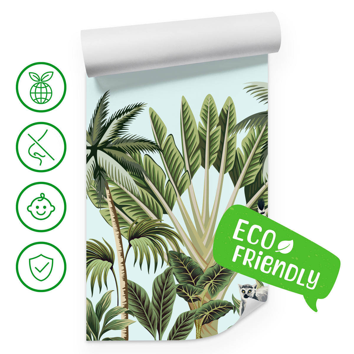 FOTOTAPETE für Schlafzimmer Exotische Tiere Dschungel Flamingo 200x140 - Schwarz/Weiß, Papier (200/140cm) - Muralo