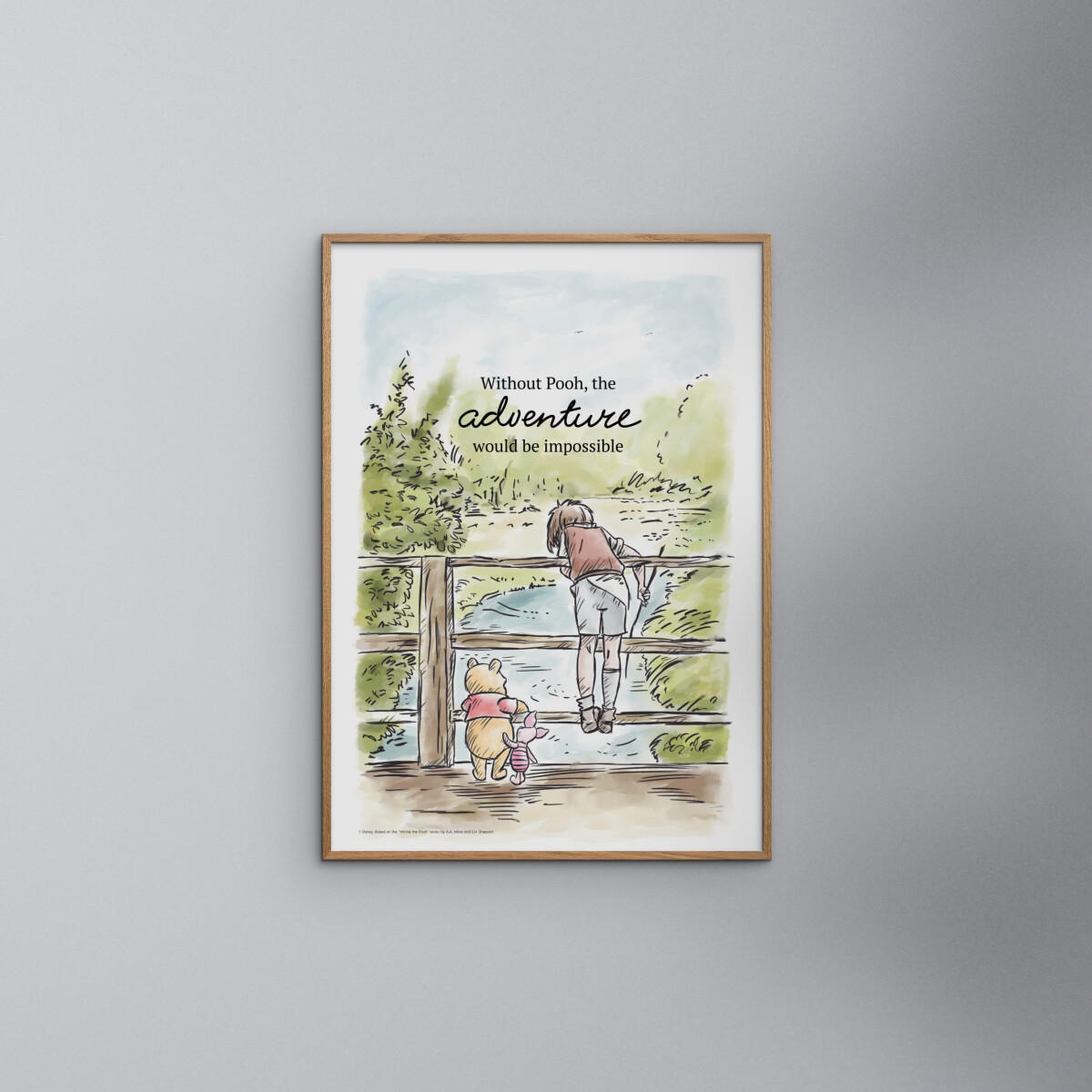 POSTER mit Rahmen Disney - Winnie the Pooh Makes It Possible - Eichefarben/Multicolor, Holz/Papier (50/70cm) - Poster&Frame