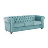 SOFA 3-Sitzer - Samt - Hellblau - CHESTERFIELD - Hellblau, Textil (88/72/205cm) - Vente-Unique