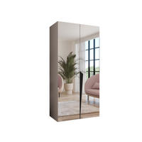 DREHTÜRENSCHRANK 202/100/52 2-türig - Beige/Schwarz, Holz/Metall (100/202/52cm) - Abiks Möbel