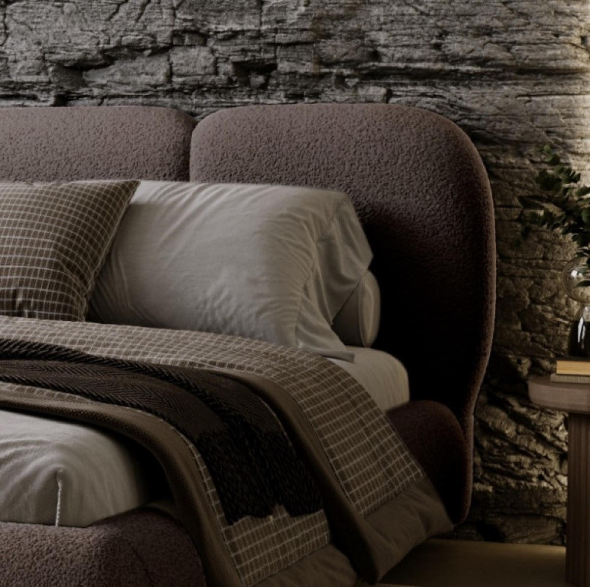 BETT Gepolstert Violett-Braun ROZA Mit Bettkasten 180x200 cm - Flieder, Textil (180/200cm) - Sepro Meble