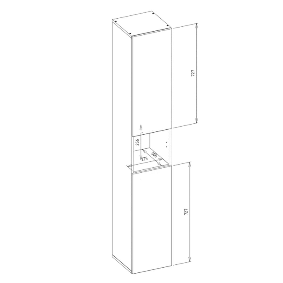 BADEZIMMERSCHRANK: Ton, 31 x 174 x 30 cm - Grau, Holzwerkstoff (30/174/30cm) - 3XE LIVING