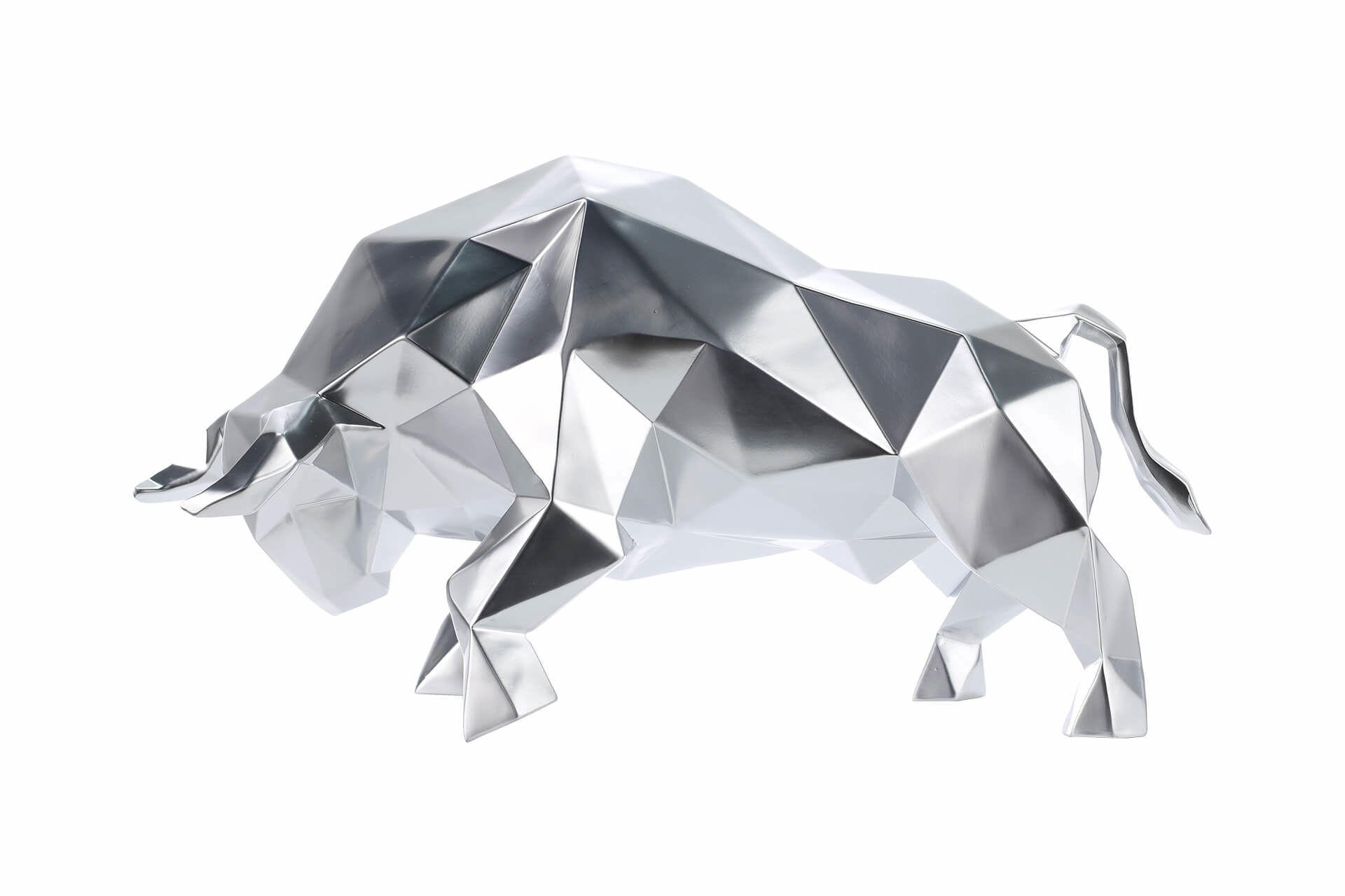 SKULPTUR Silber 51/26 cm - Silberfarben, Stein (51/26/23cm) - KUNSTLOFT