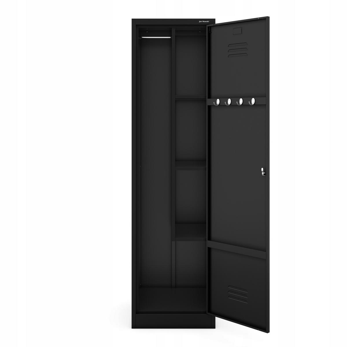 BESENSCHRANK Haushaltsschrank AGNES 185x50x50 cm - Schwarz, Metall (50/185/50cm) - Jan Nowak