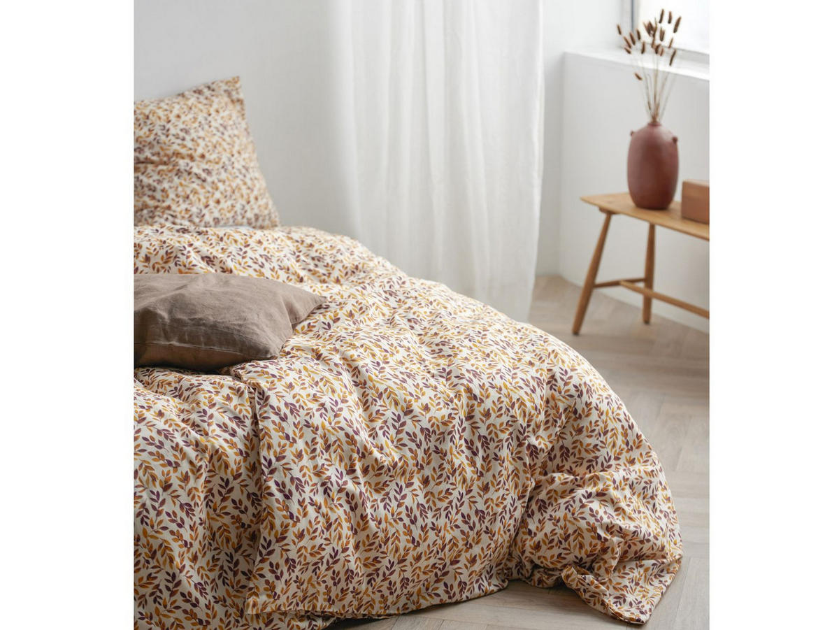 BETTWÄSCHE Painterly Leaf gold 135/200 cm Bio-Baumwolle - Goldfarben, Textil (135/200cm) - Södahl