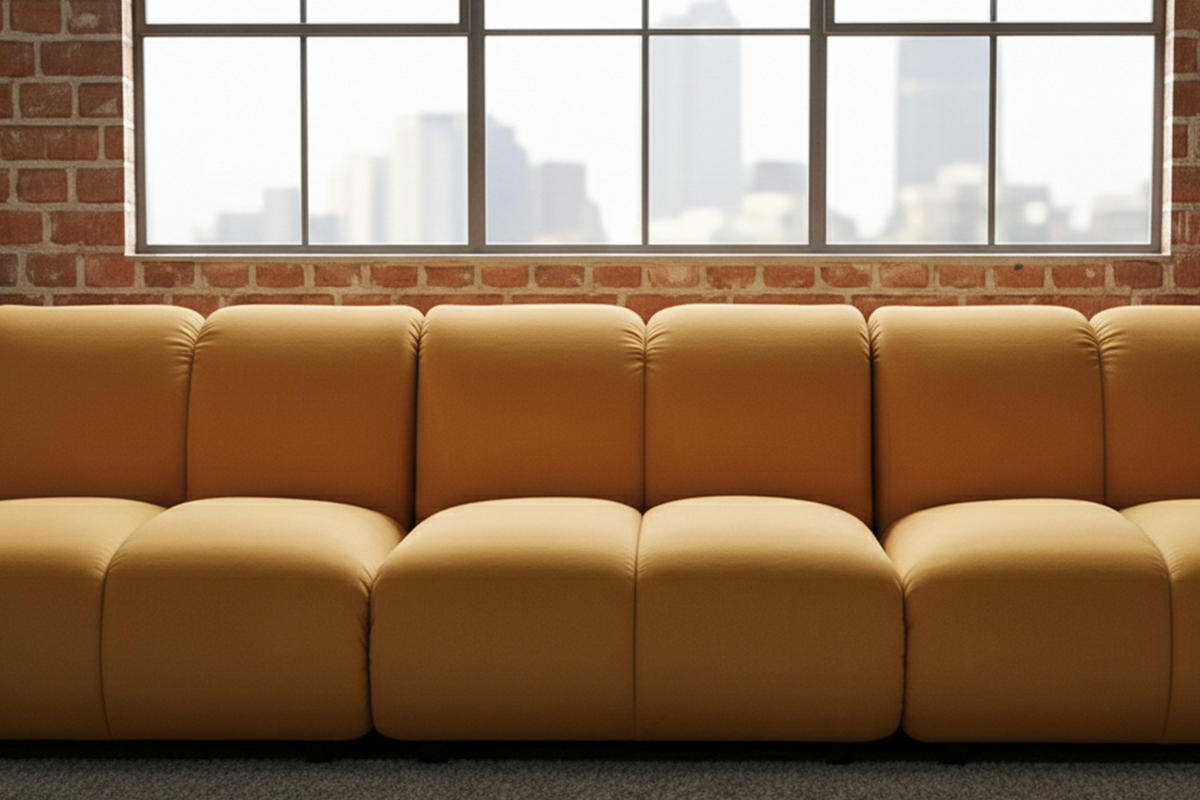 MODULSOFA LAYLA Gelb Velvet - Gelb/Schwarz, Buchenholz/Textil (274/74/99cm) - KAWOLA