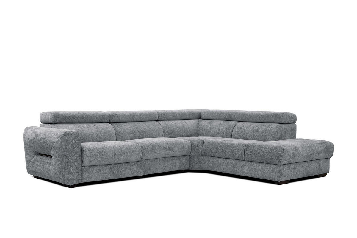 ECKSOFA CALVERA 5-Sitzer mit 1 Relaxfunktion, grau - Grau, Holzwerkstoff/Textil (297/239cm) - Courtois Laville